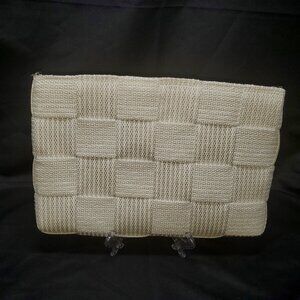 Vintage White Basket Weave Handbag Made in Italy